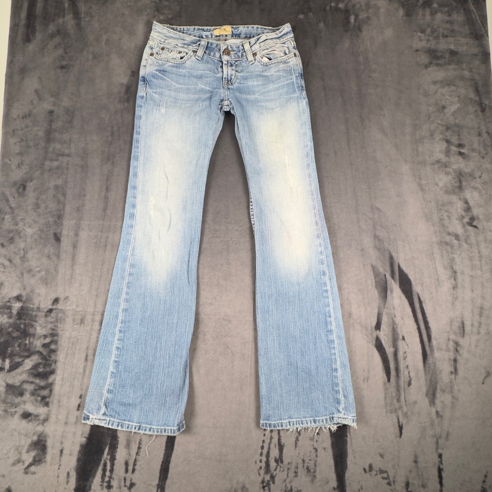 BKE Starlite Stretch Jeans Womens 26x31.5 Light Wash Distressed Bootcut Denim